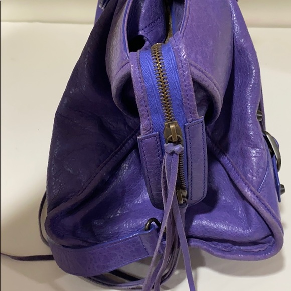 Classic Balenciaga Purple Motorcycle Tote - Picture 9 of 12